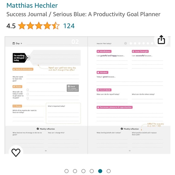 Success Journal/Serious Blue: A Productivity Goal Planner by Matthias Hechler - Picture 5 of 10